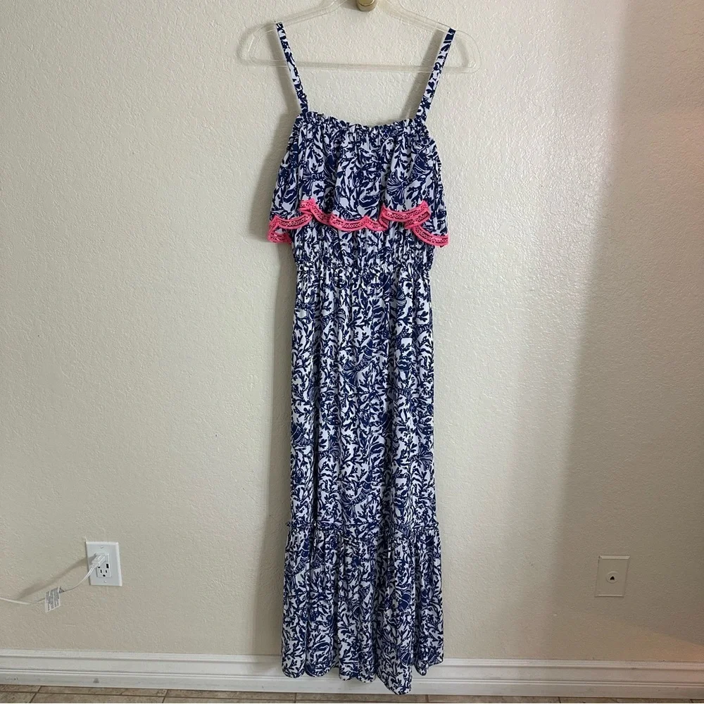 New Lilly Pulitzer Aida Ruffle Maxi Dress Size Medium - Picture 5 of 12